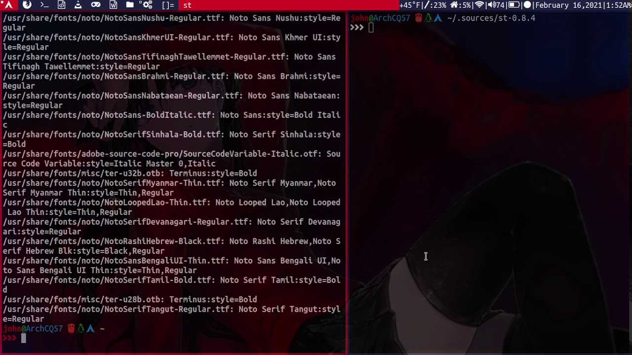 How  to Change the Suckless (ST) Terminal Font!