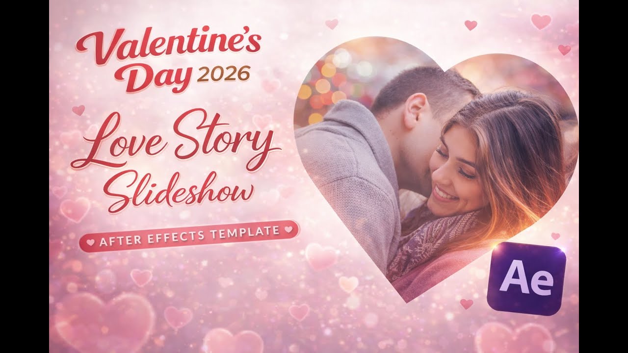 Happy Valentine’s Day 2026 – Love Story Photo & Video Slideshow (After Effects) #romantic #couple