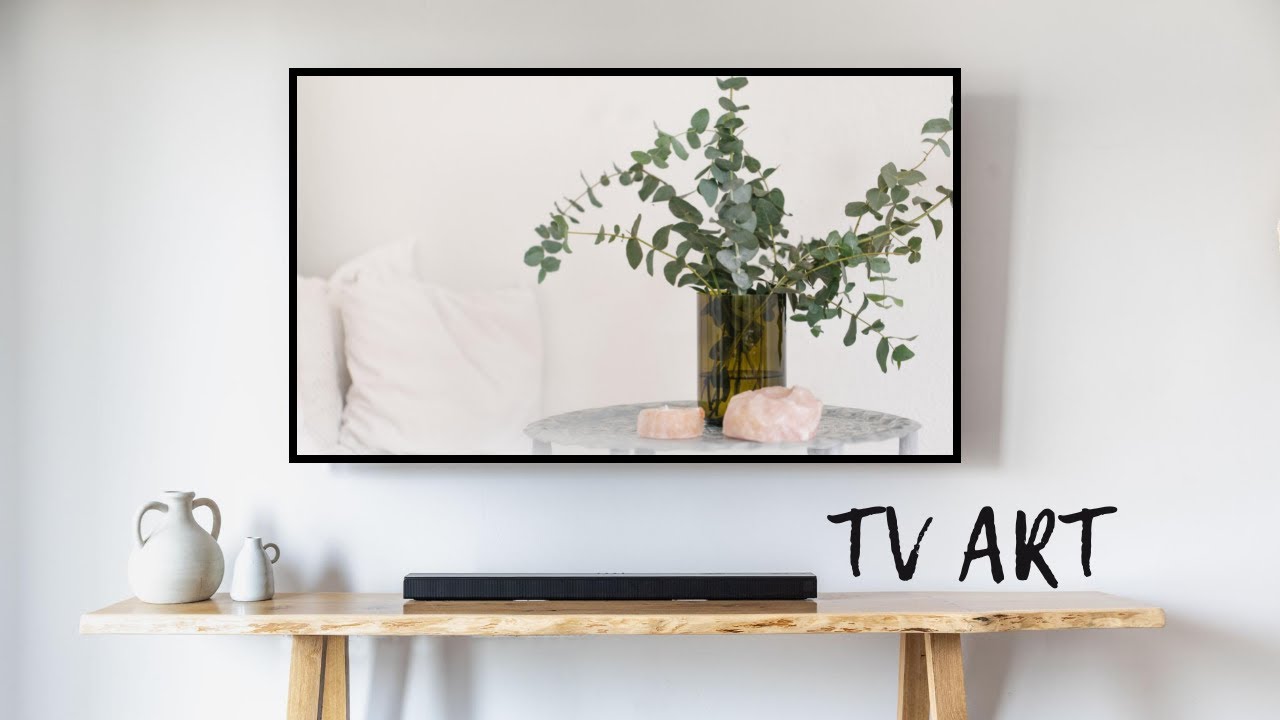 TV Screensaver - Minimal and Neutral Esthetic - Eucalyptus and Healing Crystals