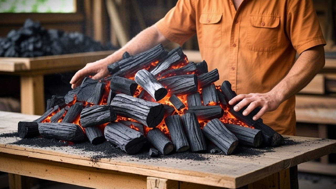 Amazing Woodturning &ndash; Fancy Product Crafted from Burning Wood and Charcoal