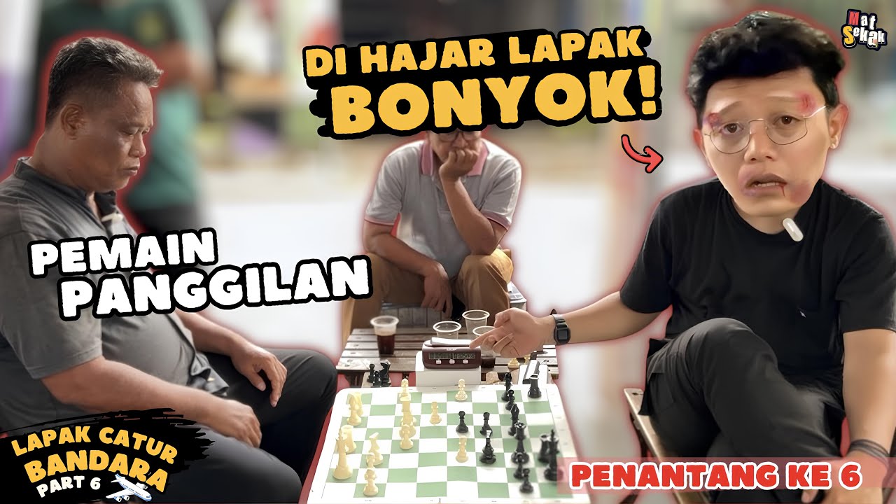 AMPUN !! DI HAJAR PENANTANG KE 6 LAPAK CATUR BANDARA !! BLUNDER FATAL BIKIN BUBAR !! Catur jalanan