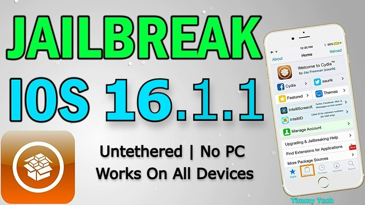Джейлбрейк iOS 16.1.1 непривязанный [без компьютера] - Unc0ver Джейлбрейк 16.1.1 непривязанный