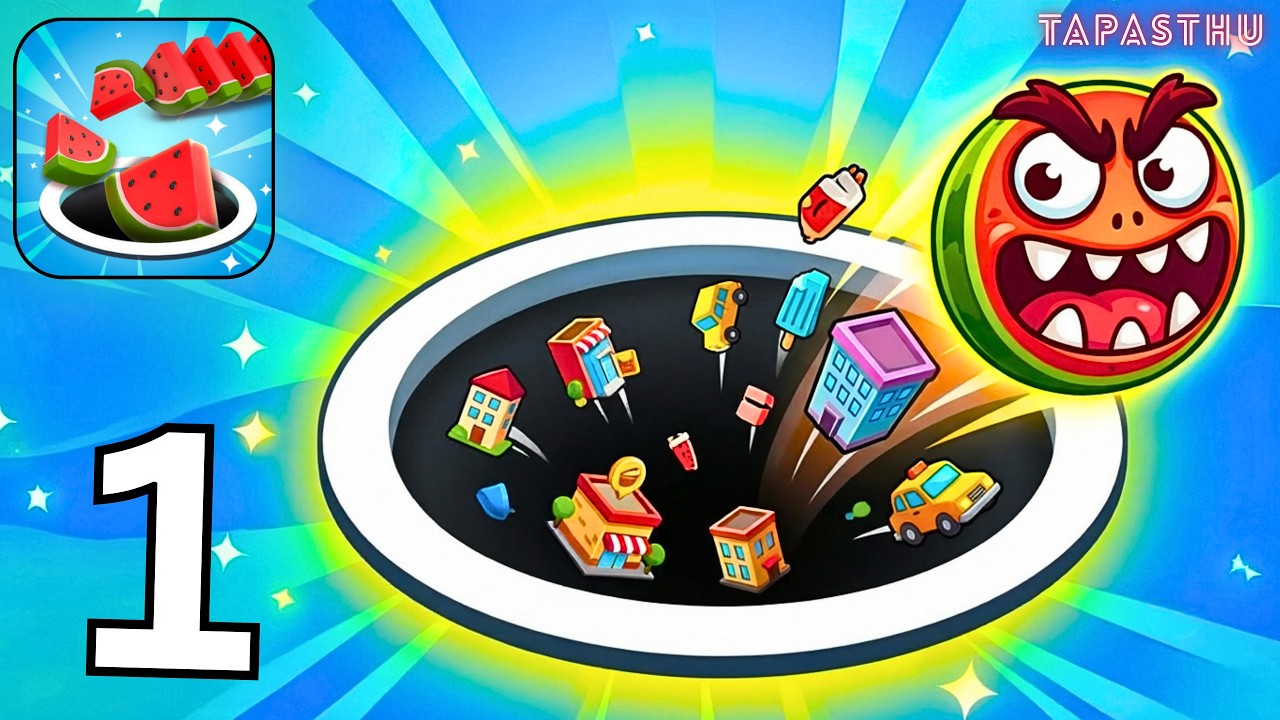 Hole Em All: Collect Master Gameplay Walkthrough Part 1 - Hole into a MEGA Monster! (Android/iOS)
