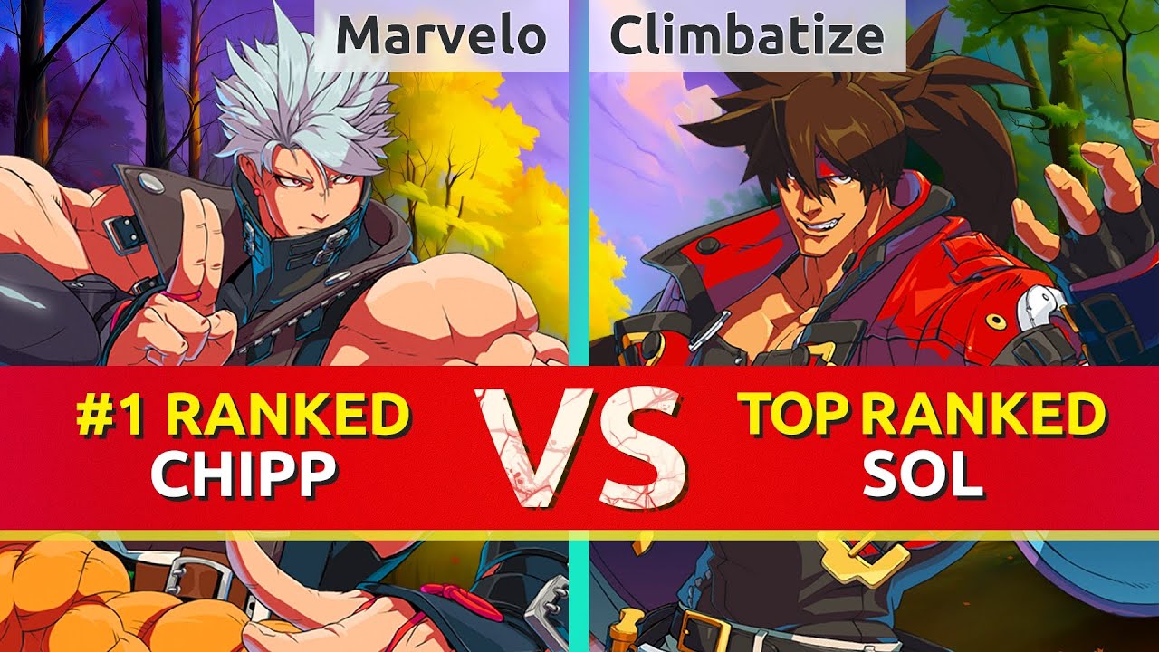GGST ▰ Marvelo (#1 Ranked Chipp) vs Climbatize (TOP Ranked Sol). High Level Gameplay