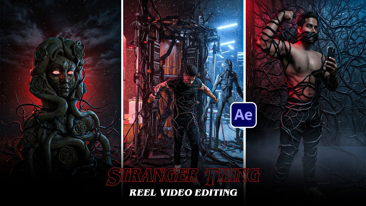 Trending Stranger Things Viral Reel Effect with AI | After Effects Tutorial