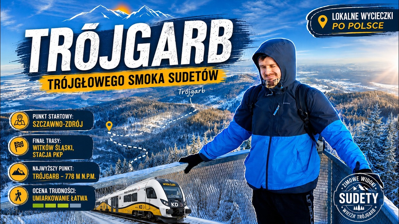 Zimowa perfekcja w Górach Wałbrzyskich: szlak na Trójgarb ze Szczawna-Zdroju Ep.035 4K