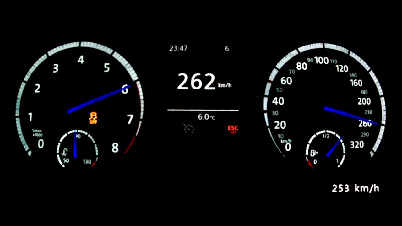 VW Golf VII R 2014 - acceleration 0-250 km/h, top speed test and more