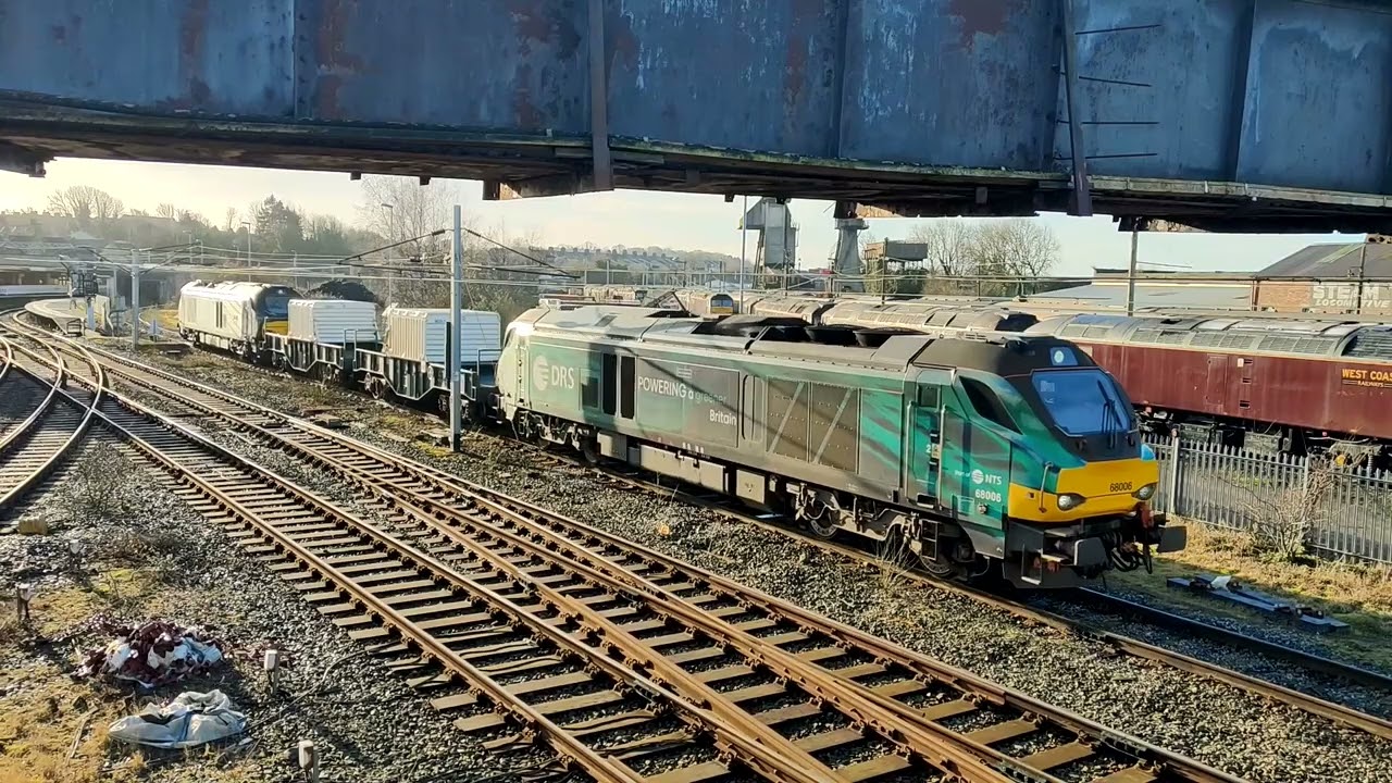 Direct Rail Services Freight Move 68009 tnt 68006 6C22 ex Settle Jn Carnforth 14/01/2026