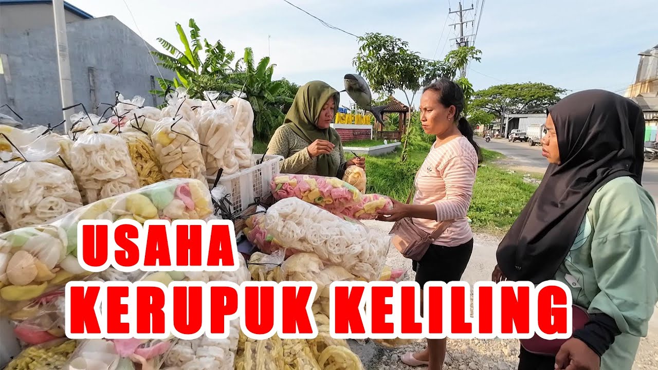 JUALAN KRUPUK KELILING SERBA 5 RIBU LARIS SELALU DI TUNGGU PELANGGAN || KRUPUK MBAK YANTI DEMAK