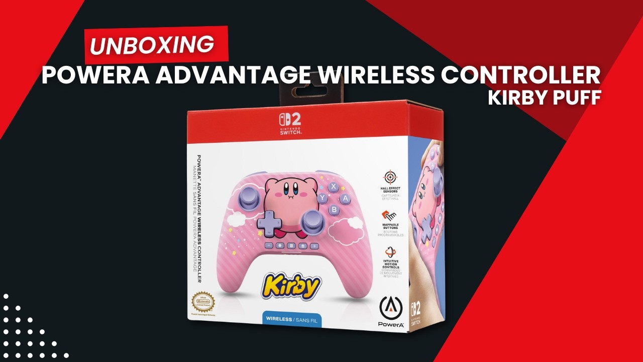 PowerA Advantage Wireless Controller Kirby Puff - unboxing i prezentacja
