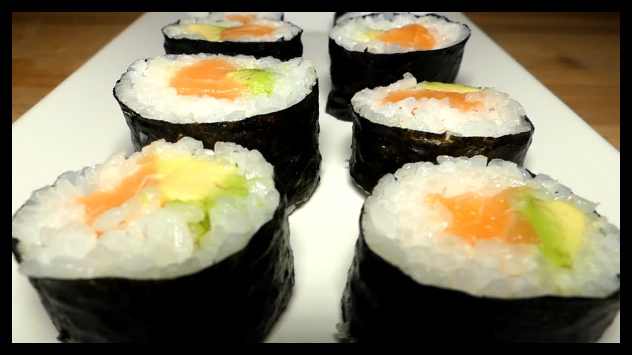 Como hacer sushi casero. (Makis de salmón y aguacate)