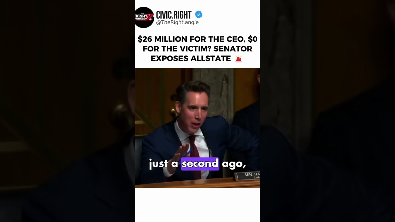 Senator EXPOSES $4.6B Insurance Scam Live in Senate Hearing 🚨 #shorts  #joshhawley