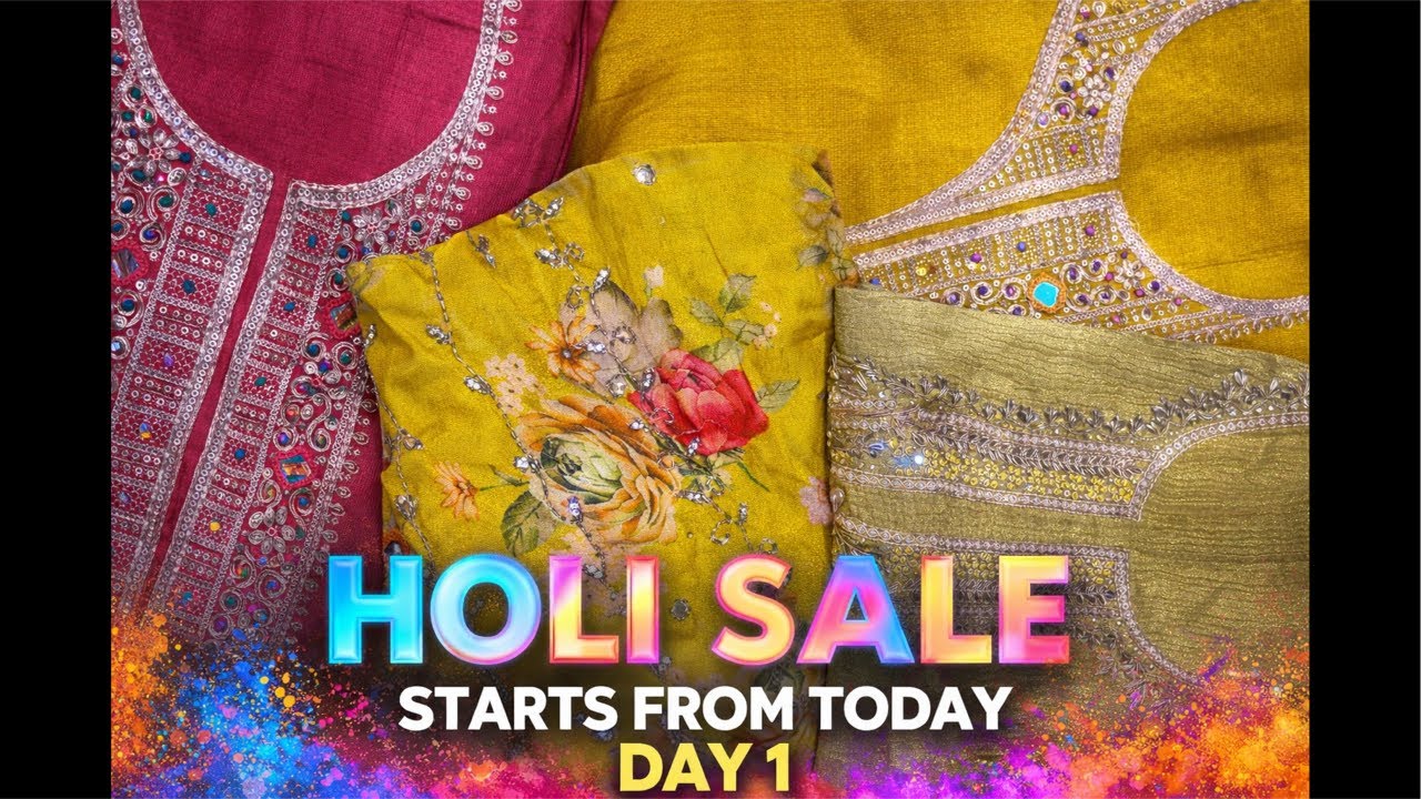 Holi sale day 1😍handwork cotton suits on sale☎️7042699705