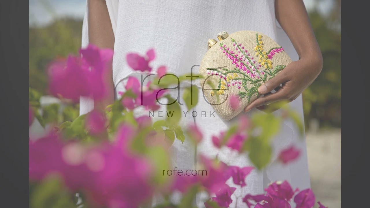 Designer Clutch &ndash; Get the Rafe New York ARIELLA Half Moon Clutch in Foxgloves Natural and Multi