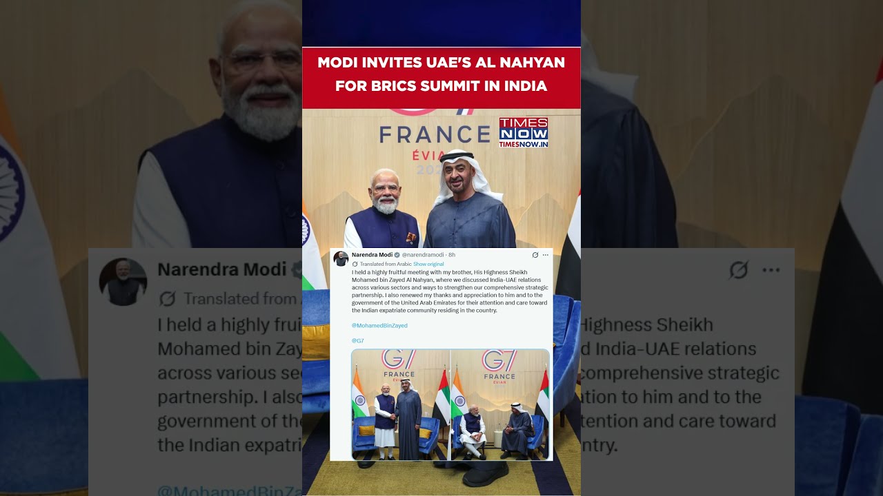 PM Modi Invites UAE President Sheikh Mohamed bin Zayed Al Nahyan To Attend BRICS Summit In India