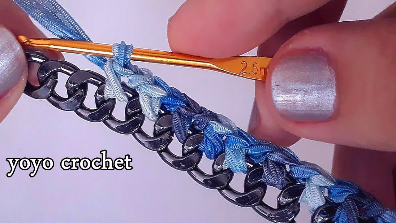 كروشية يد شنطة بشكل محترف!!! بشرائط الاورجانزا - Good crochet idea #يويو كروشية