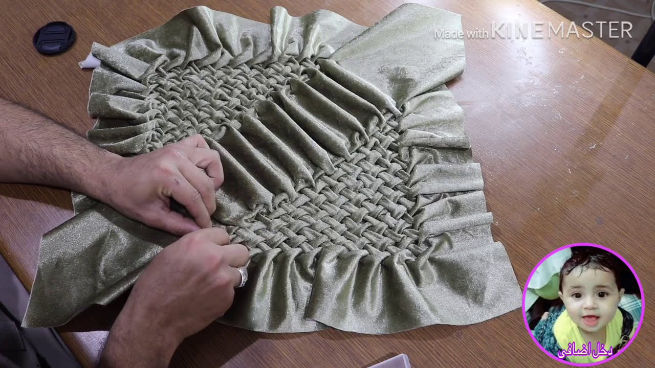 طريقة عمل غرز السموك غرز الضفيرة غرز خلية النحل smocking pillow smocking pattern