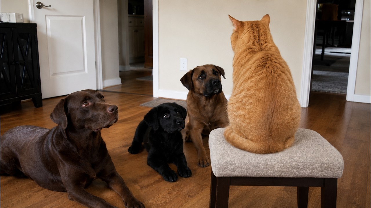 A Stray Cat Walked Into a House Full of Dogs&hellip; Then He Took Charge