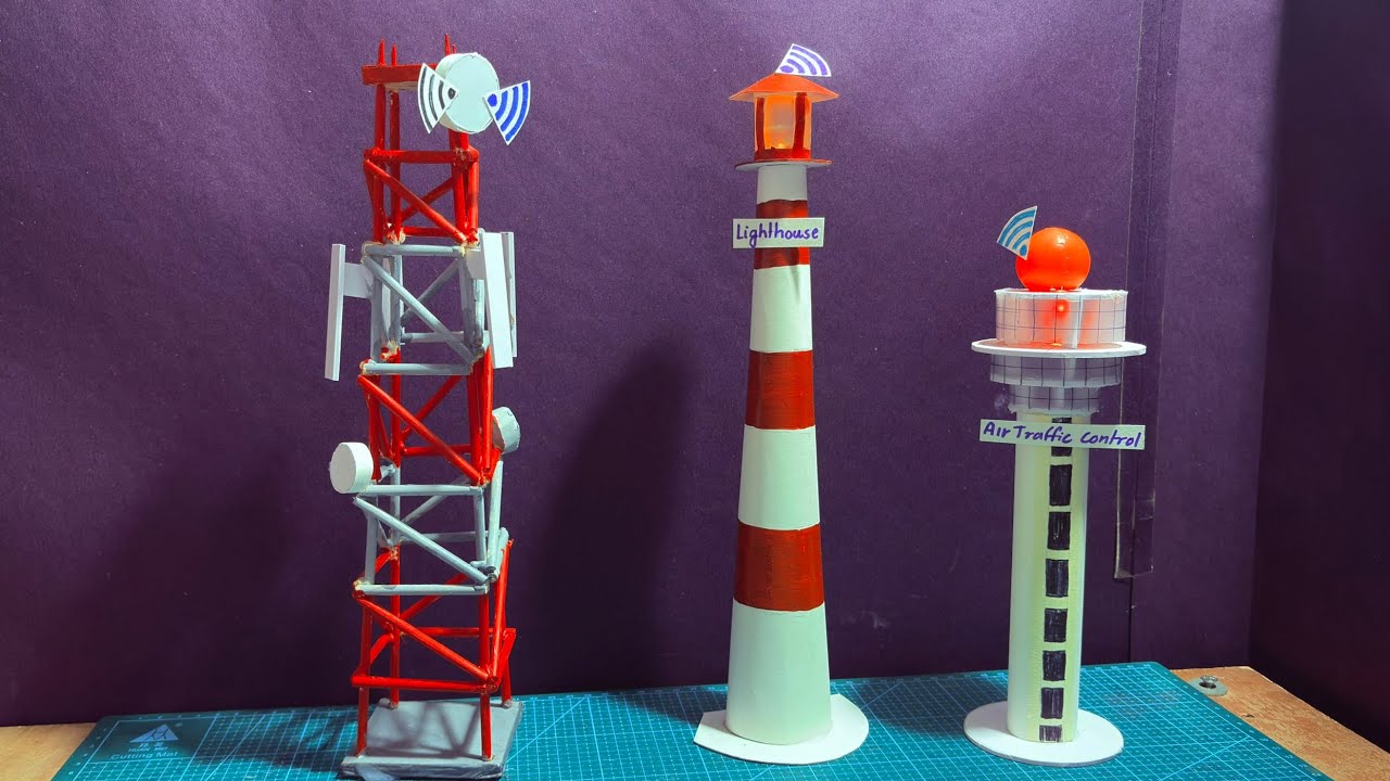 Cellular Tower, Lighthouse & Air Traffic Control Model | Easy School Project Using Cardboard