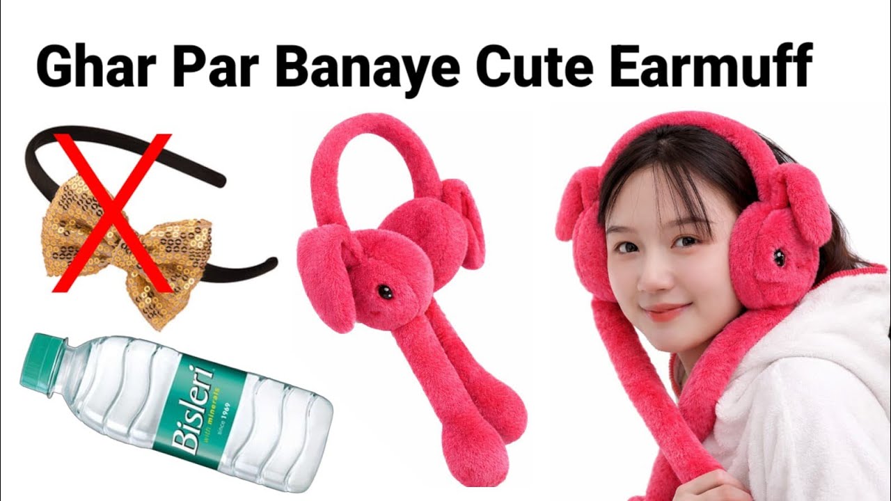 How to make trending 🔥🔥viral Earmuffs at home/Ghar par viral earmuff kaise banaye/viral earmuffs#diy