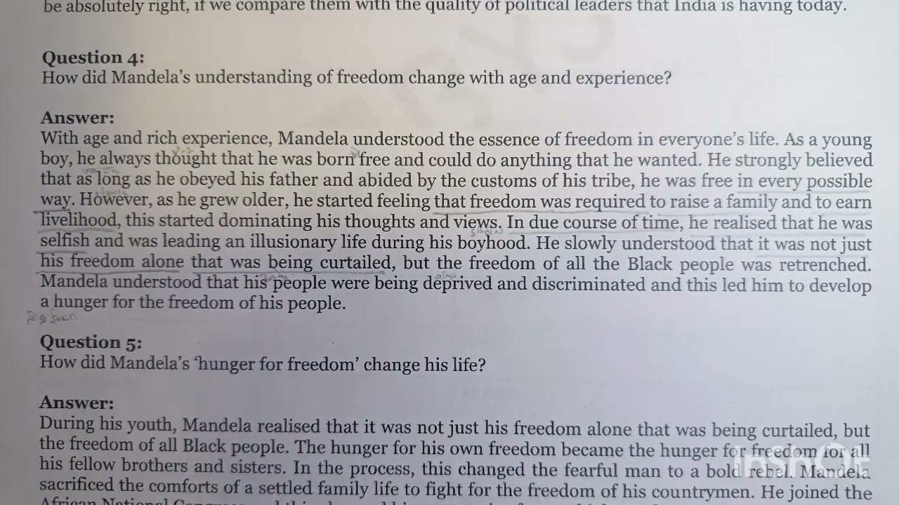 Ch : Nelson Mandela - Long walk to freedom Class 10th UP Board Compare with UGC Act