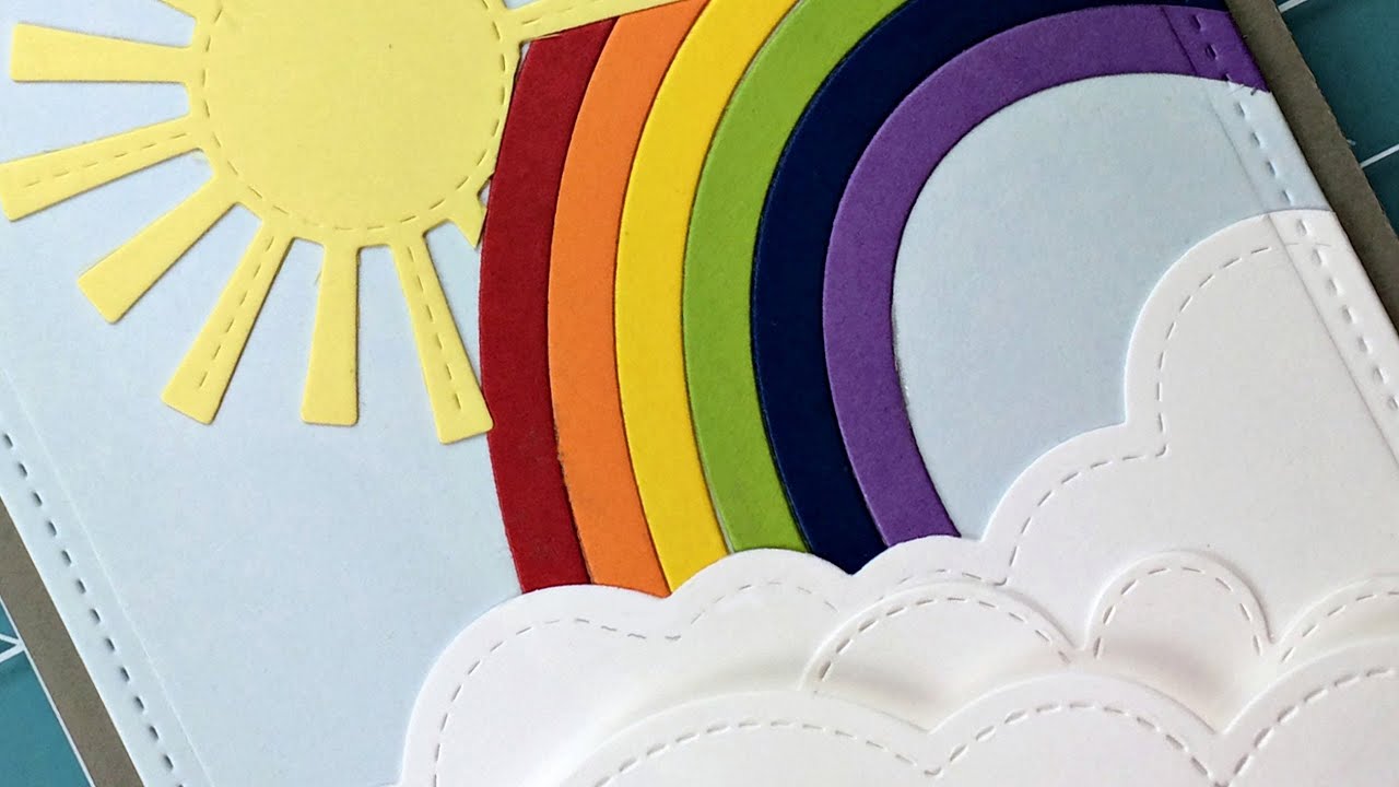 Intro to Puffy Cloud Borders and Rainbow + a card from start to finish