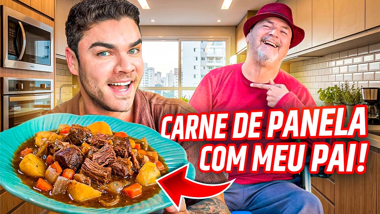 COZINHANDO COM MEU PAI! CARNE DE PANELA E ALMÔNDEGAS!