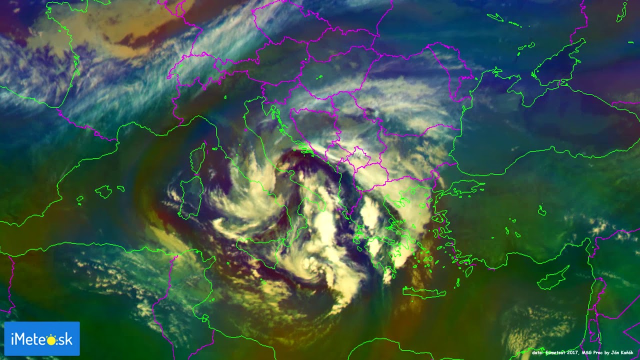Airmass animation of Medicane Numa in Mediterranean Sea