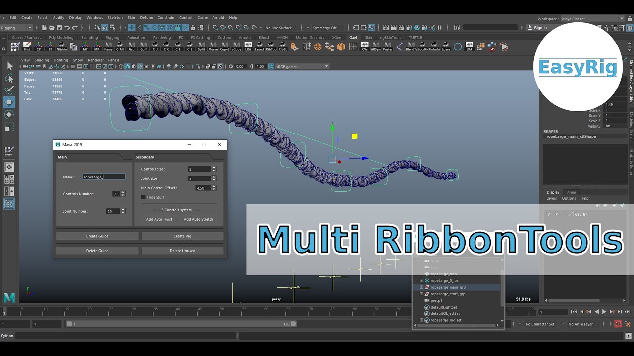 EasyRigCgi  -  Multi Ribbon Tool process  -  part 1/2