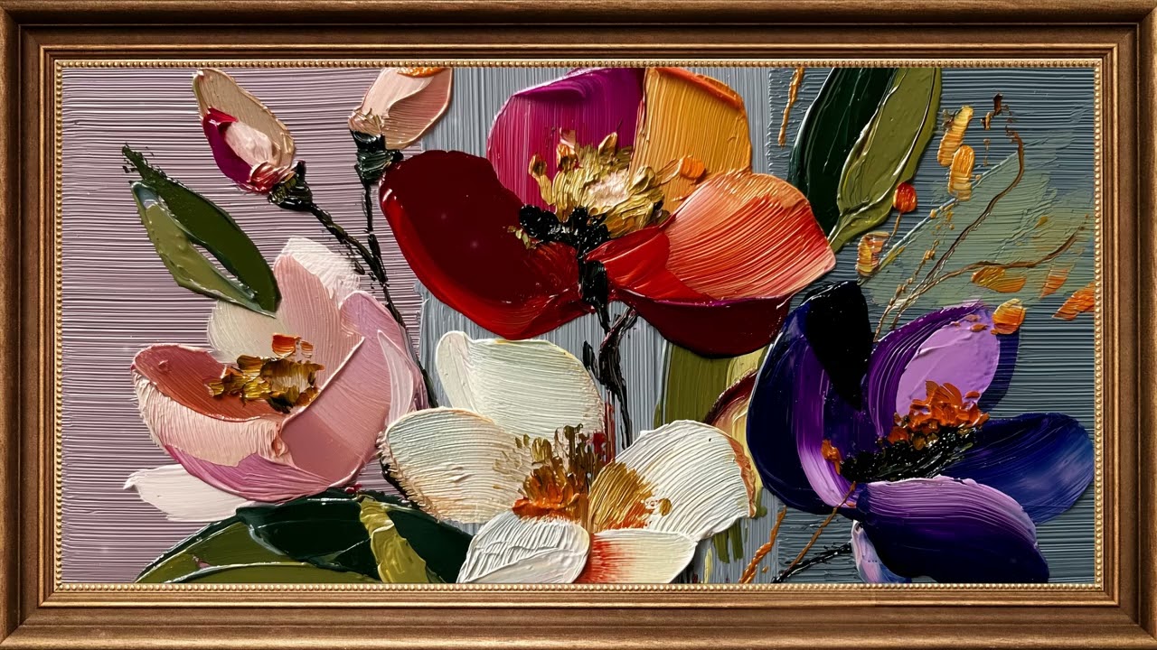 Floral Oil Painting in Impasto Style | Rich, Saturated Colors 
