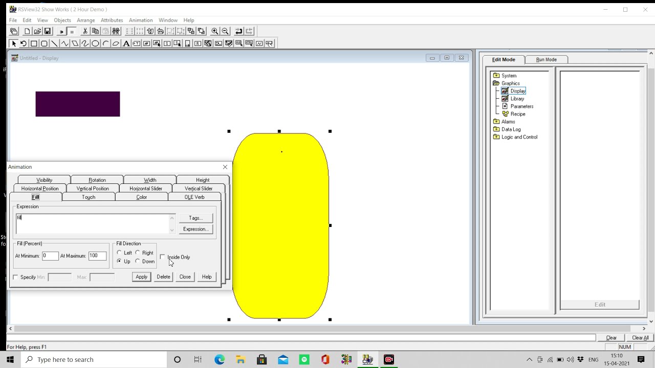 #RSVIEW32 works HOW TO USE #FILL #PROPERTIES #SCADA #SCDA FULL Guide IN HINDI Tutorial 03