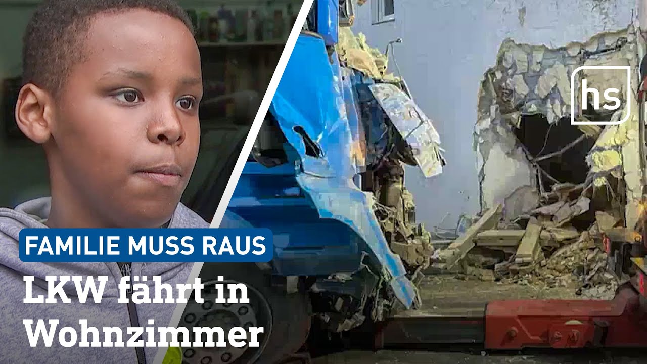 Riesiges Loch: Familie wird durch LKW-Unfall obdachlos | hessenschau