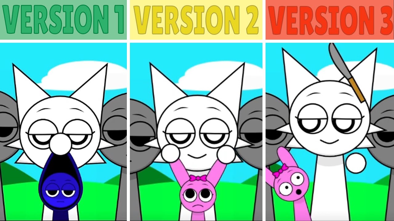 Sprunki - but make fun of the mini-clones (Version 1 VS Version 2 VS Version 3)