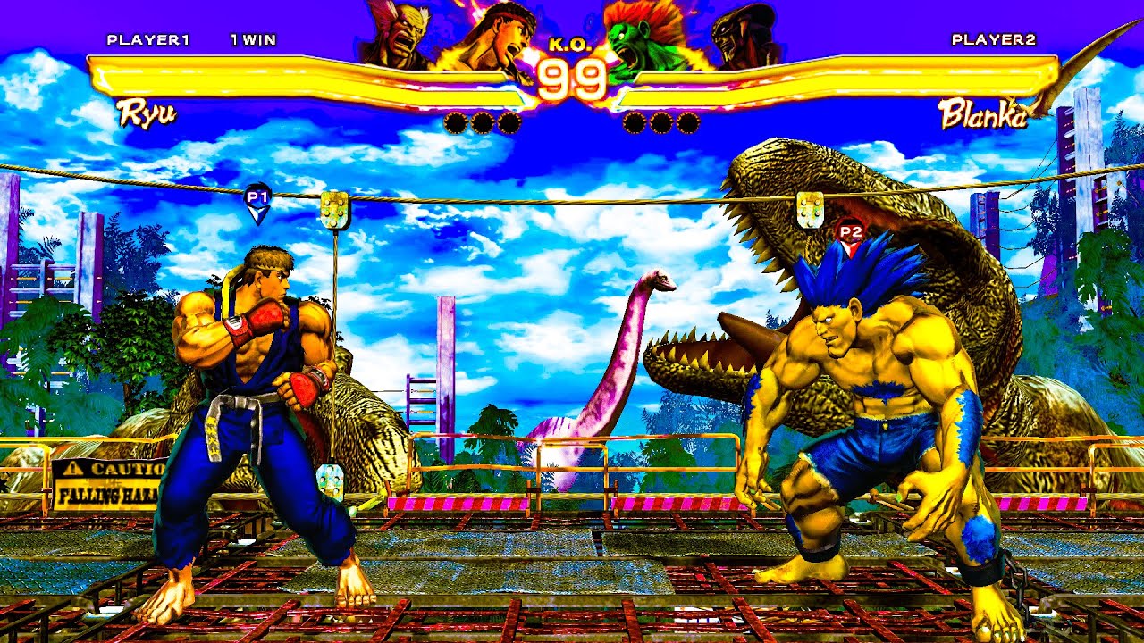 Street Fighter X Tekken : RYU & HEIHACHI  VS  BLANKA & YOSHIMITSU - pc Gameplay (Hard Fight )