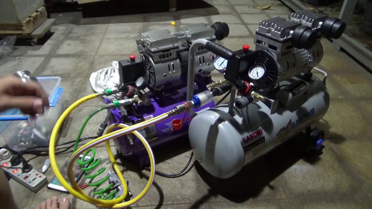 Menggabung Kompressor Menaikan Air Flow Kapasitas Angin Lakoni Oil Less Fresco 130X Join Basic 25S