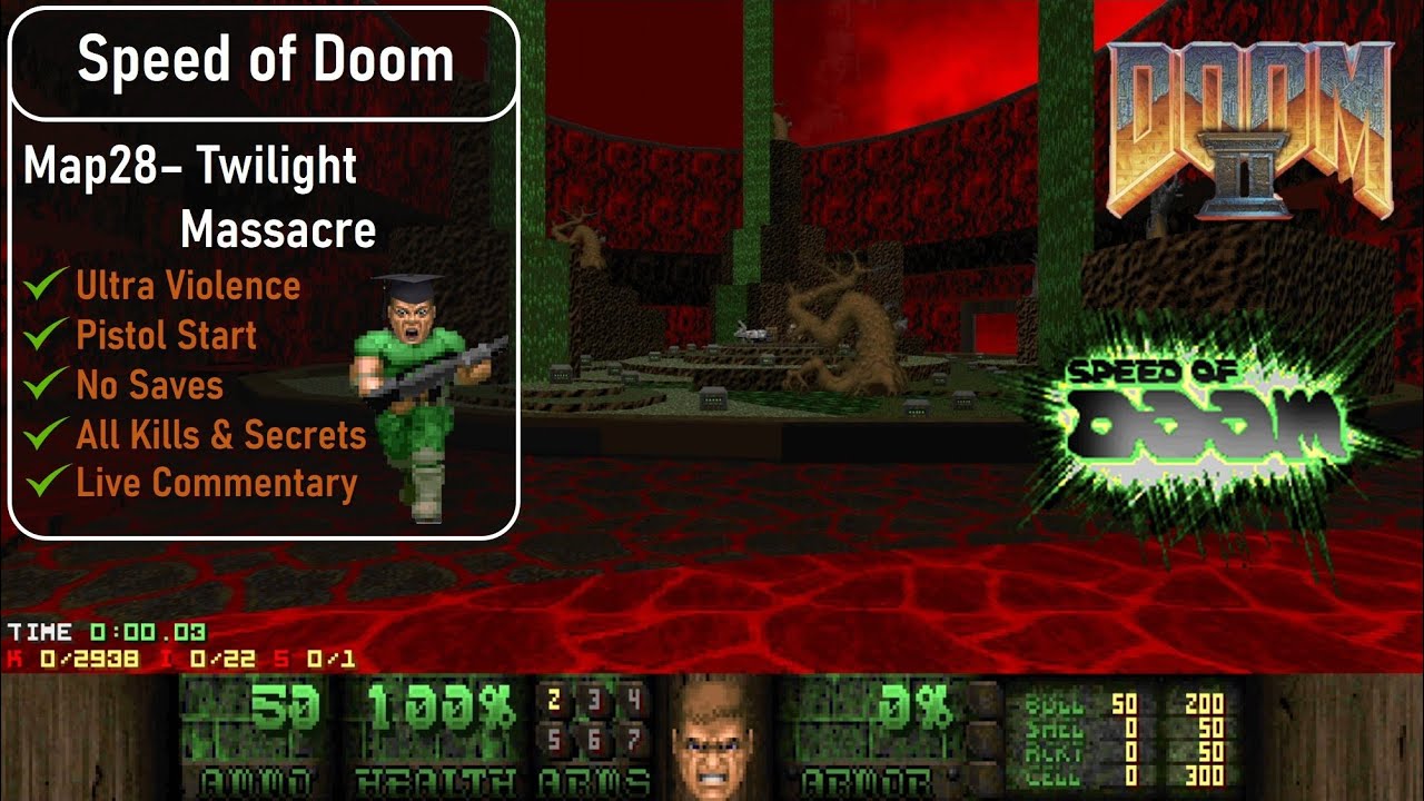 Карта Speed ​​of Doom, 28 - Сумеречная резня [Doom 2, UV, Пистолет, 100%]