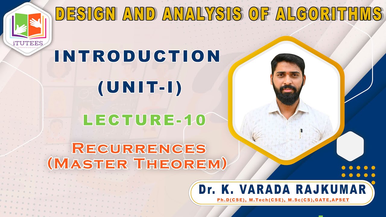 LEC 10 | Recurrences (Master Theorem) | DESIGN AND ANALYSIS OF ALGORITHMS | DAA
