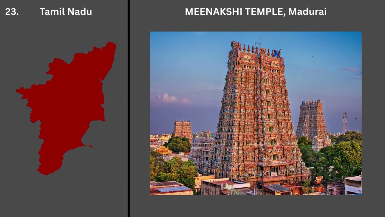 Famous tourist spots from different states and union territories of India.