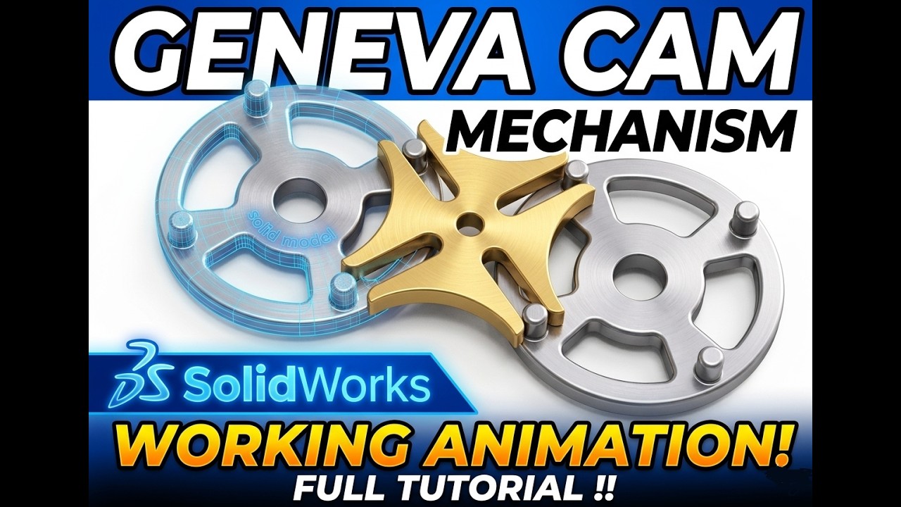 SolidWorks Tutorial: How to make amazing Geneva Cam Mechanism Working Animation !!