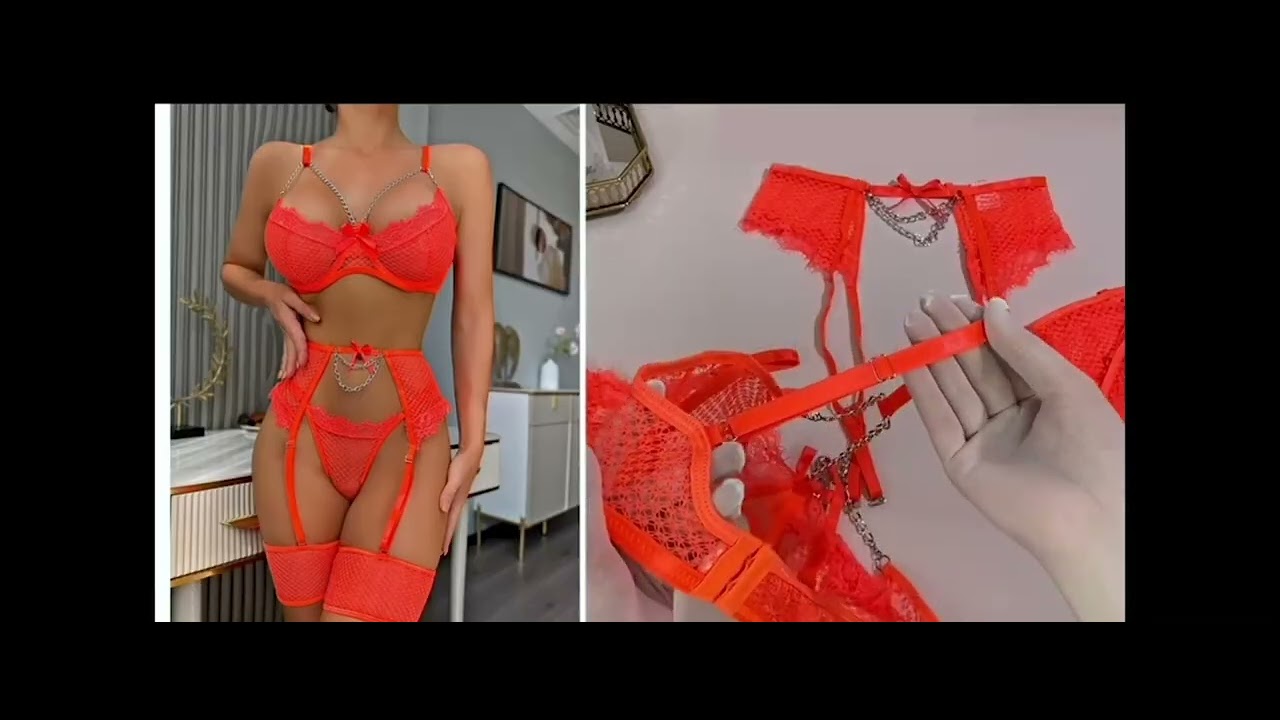 Sexy Lingerie Sets with Garter Belt for Women Valentines Days