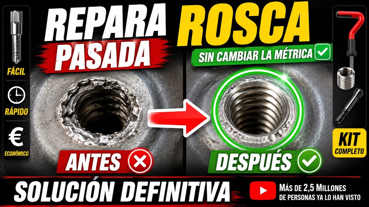 🔩 Cómo Reparar una Rosca Barrida SIN Cambiar la Métrica | Solución con Helicoil Paso a Paso