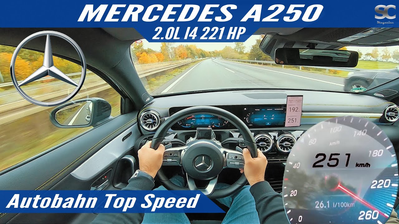 Mercedes-Benz A250 Edition 1 221 HP (2018) - Autobahn Top Speed Drive