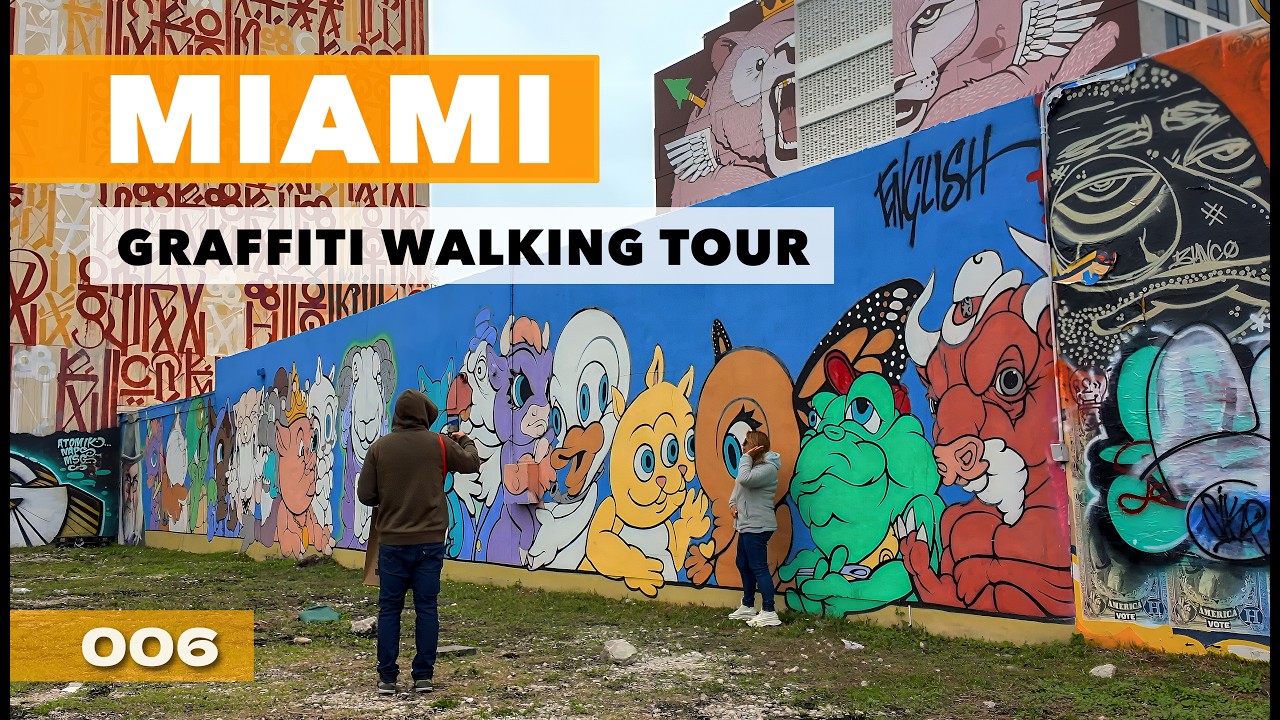 MIAMI 🇺🇸 Wynwood Murals, Street Art & Graffti | Walking Tour 4K | Global Cityscapes
