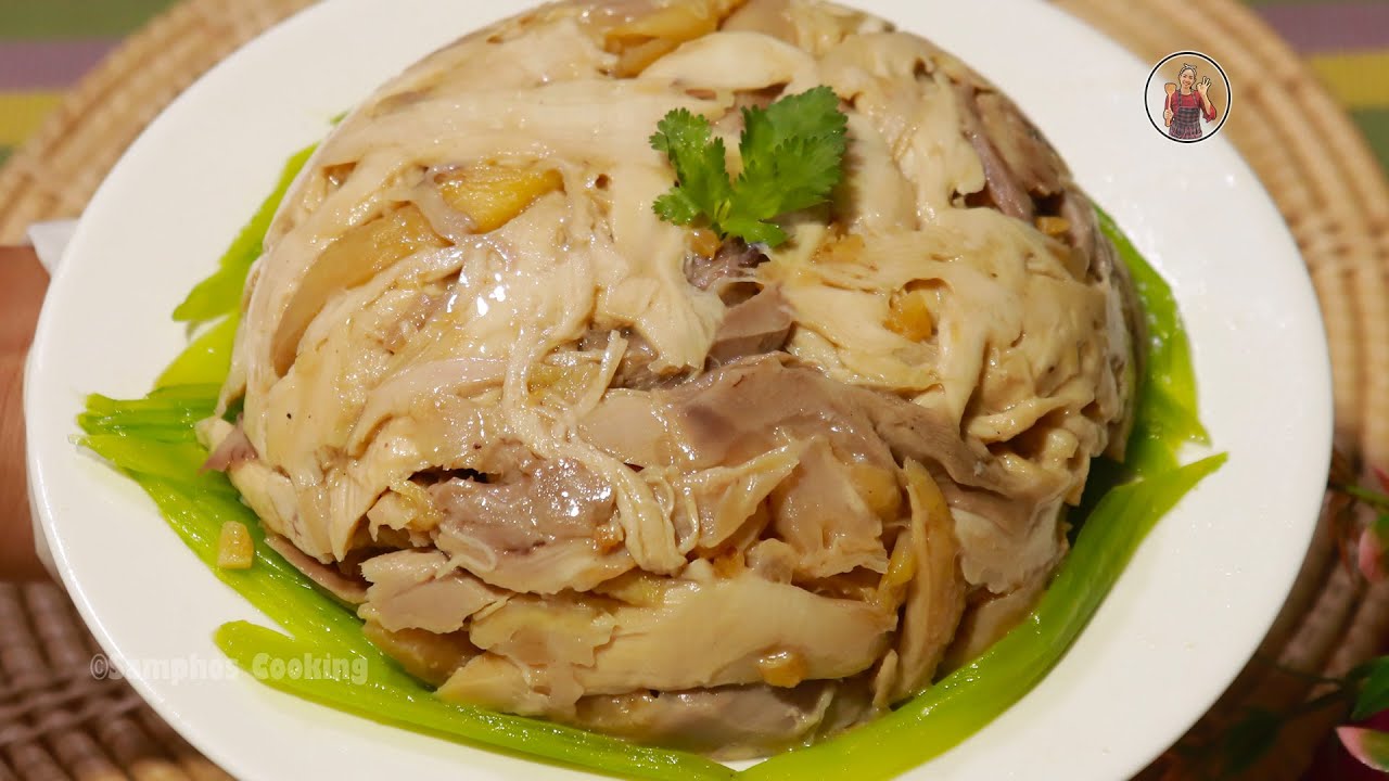 របៀបធ្វើមាន់ស្ពៃខៀវ - วิธีทำไก่เย็น