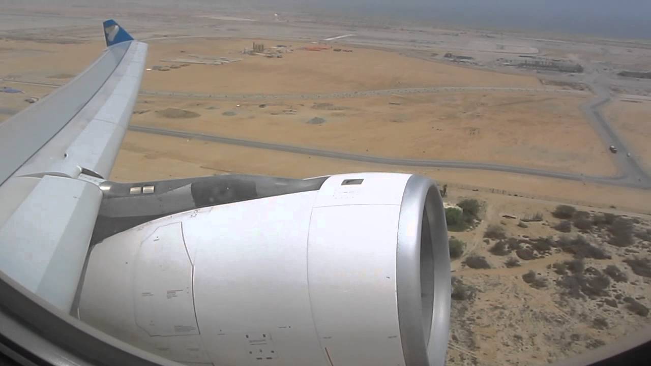 Oman Air take off in Muscat...