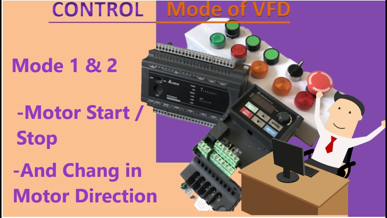 VFD Control mode 1 & 2  known as 2 wire connection  Wiring & Parameter setting step by step