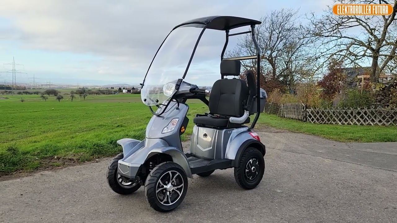 Weltneuheit E-Quad 45 km/h Neo Dach herausnehmbarer Lithium-Akku E-Mobil Elektromobil Kabinenroller