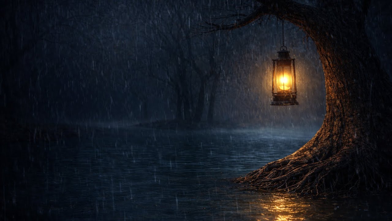 Rain Sounds for Sleep 🌧️ Night Rain by the Lake | Dark Forest Ambience (No Music)