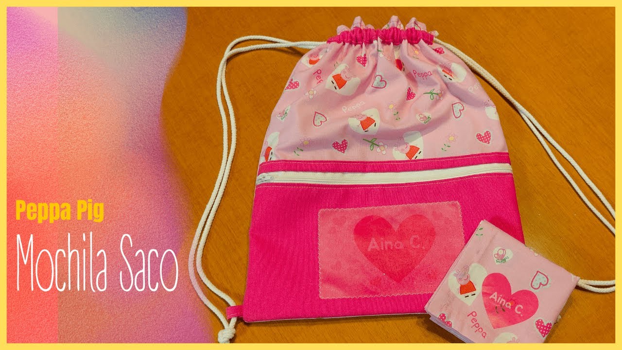 MOCHILA SACO INFANTIL con bolsillo 🎒