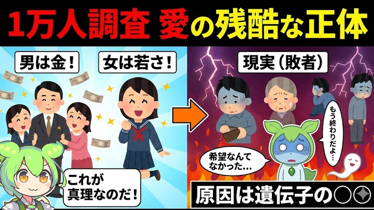 【進化心理学】なぜ金持ちと若い子がモテるのか？1万人調査で判明した愛の残酷な正体を解説
